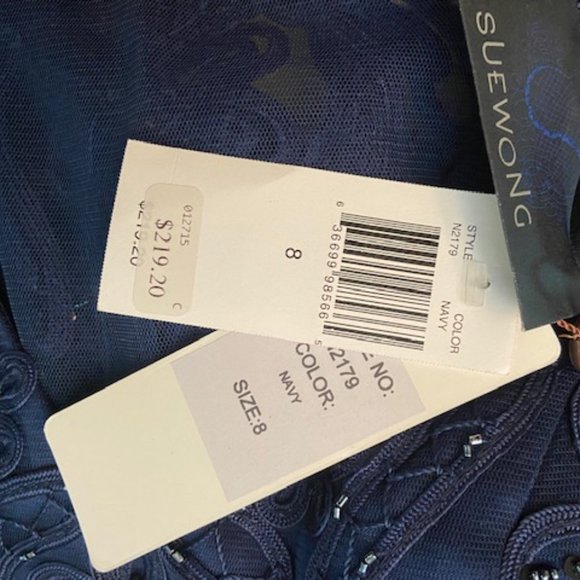 Sue Wong Beaded Gown, Blue Size 8 - Picture 3 of 6